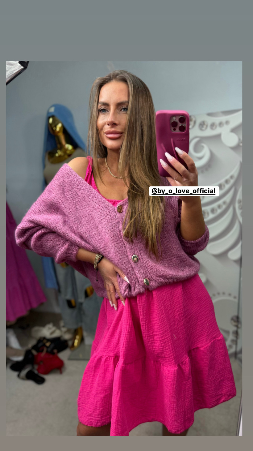 Sukienka Muślin Brela Ciemny róż