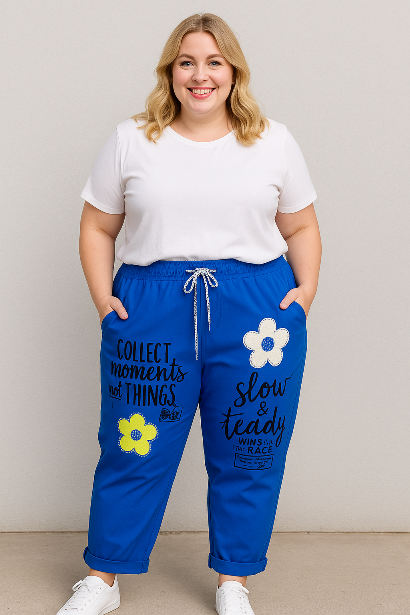 Spodnie Plus Size z  kwiatkiem Daisy_copy