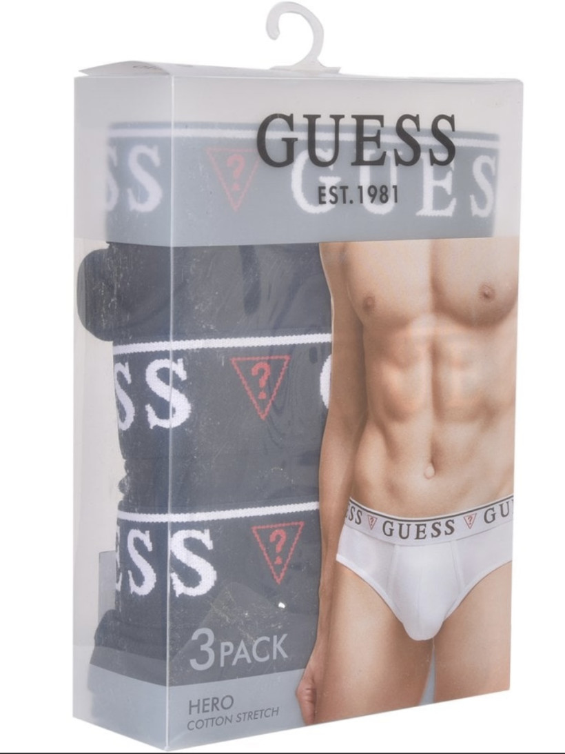 Slipy Guess U97G00KCD31 A996 3pack czarne