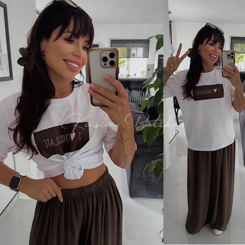 T-shirt Bocca I Love Chocolate Biały