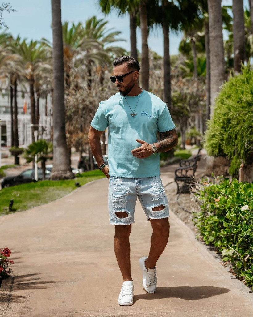 t-shirt męski BLUE HARMONY niebieski