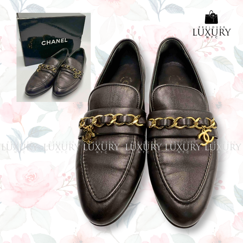 CHANEL Coco Chain Leather Shoes