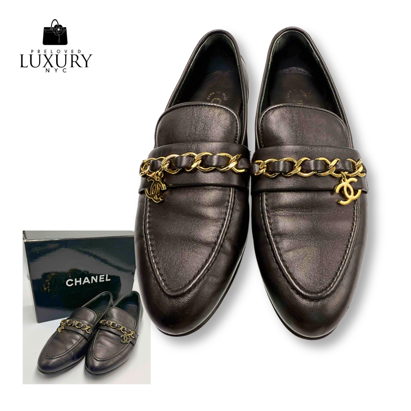 CHANEL Coco Chain Leather Shoes
