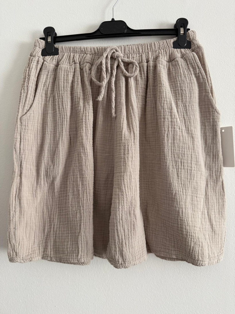 Italia nr.2 - Spodenki jednokolorowe muślinowe - wł. - 83543 - beż