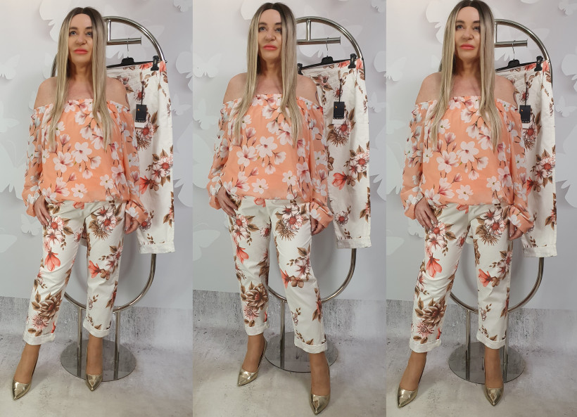 SPODNIE CORIE 822663 RB2  kwiaty  %PRZECENA