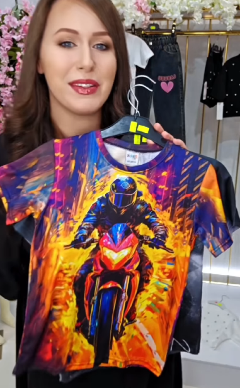T-SHIRT BIRICIK ŚCIGACZ- pomarańcz