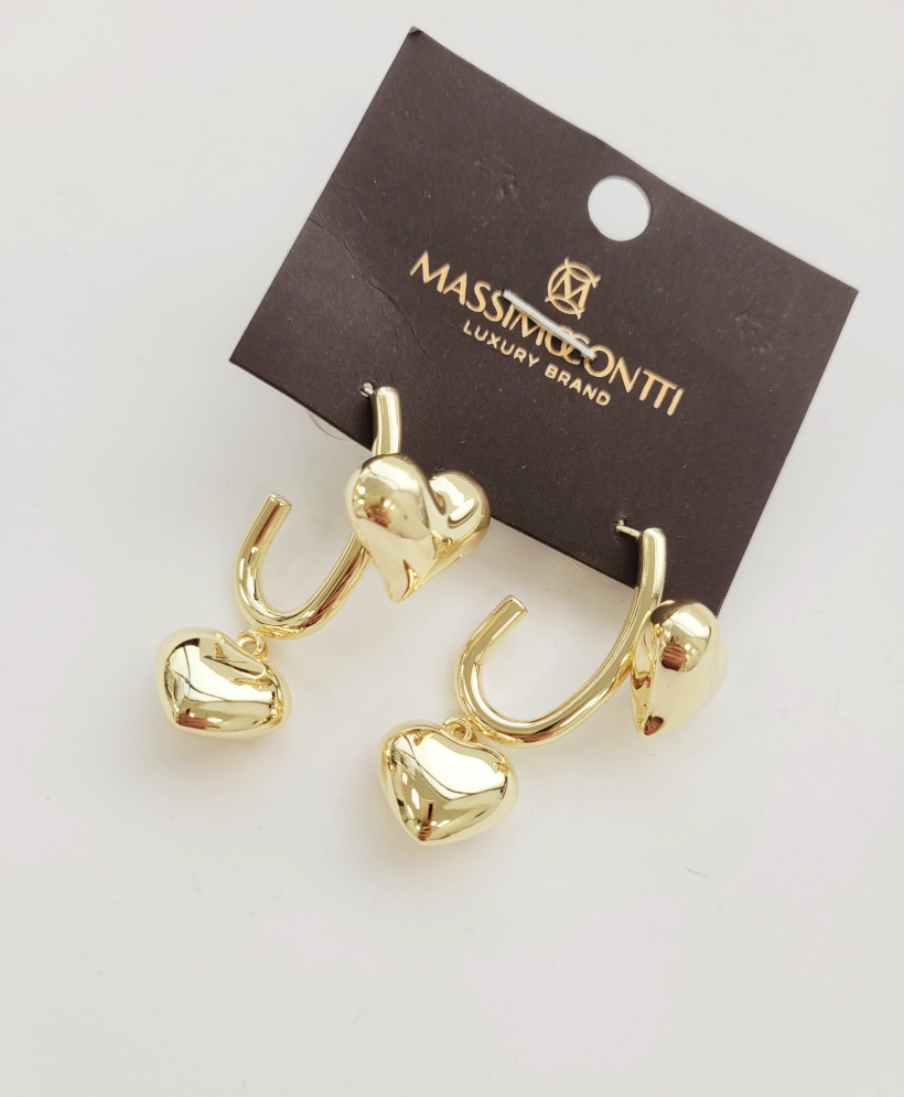 WYPRZEDAŻ Kolczyki MassimoContti b780 serduszka na literce C