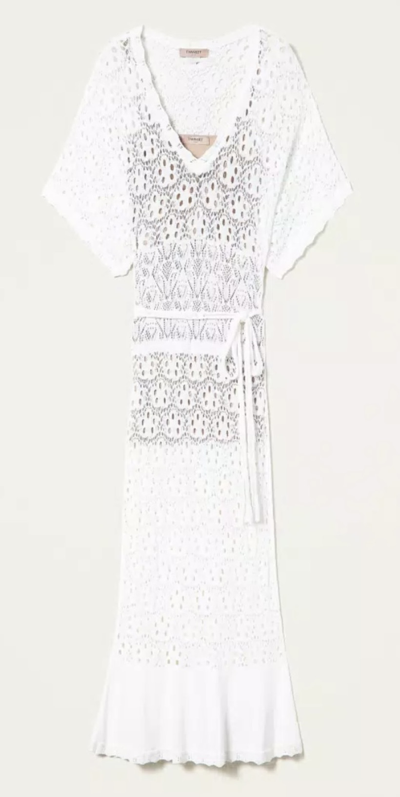Sukienka Twinset długa ażurowa biała 