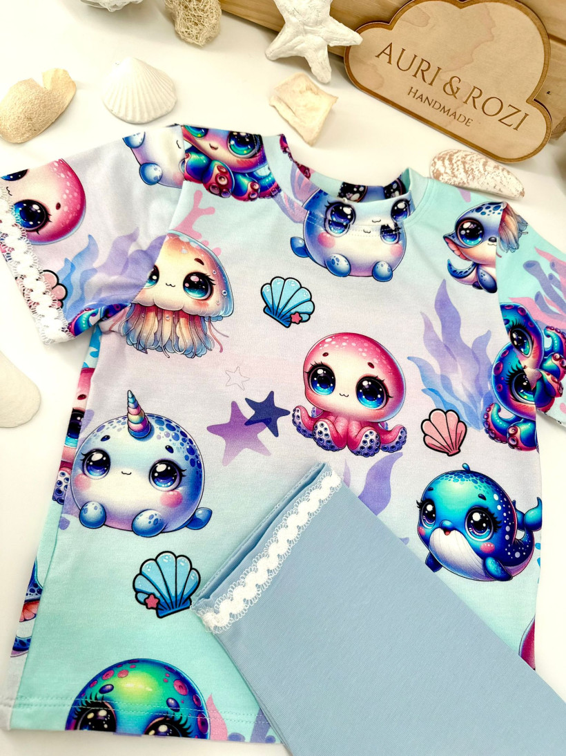 BLUZKA MORSKIE ZWIERZAKI AURI&ROZI