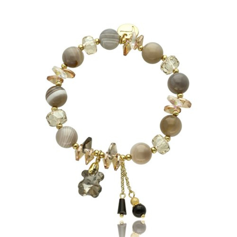 Bransoletka Swarovski Kamienie Szara  B98367