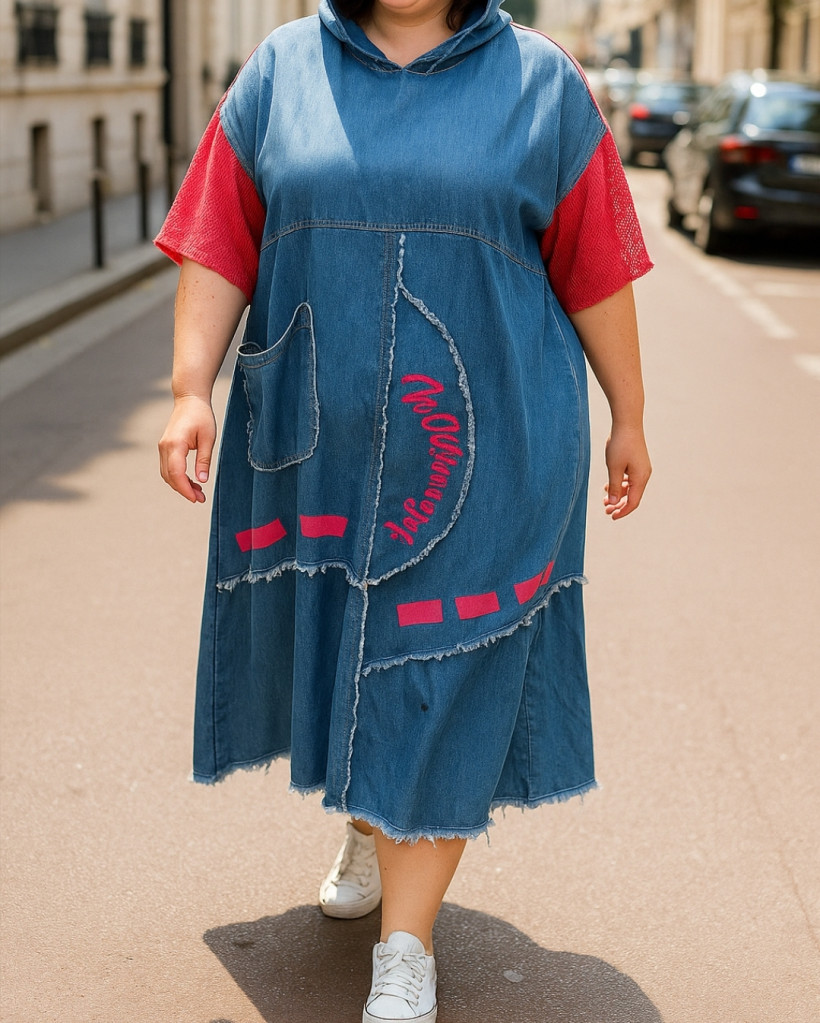 Modna Sukienka jeans Plus Size