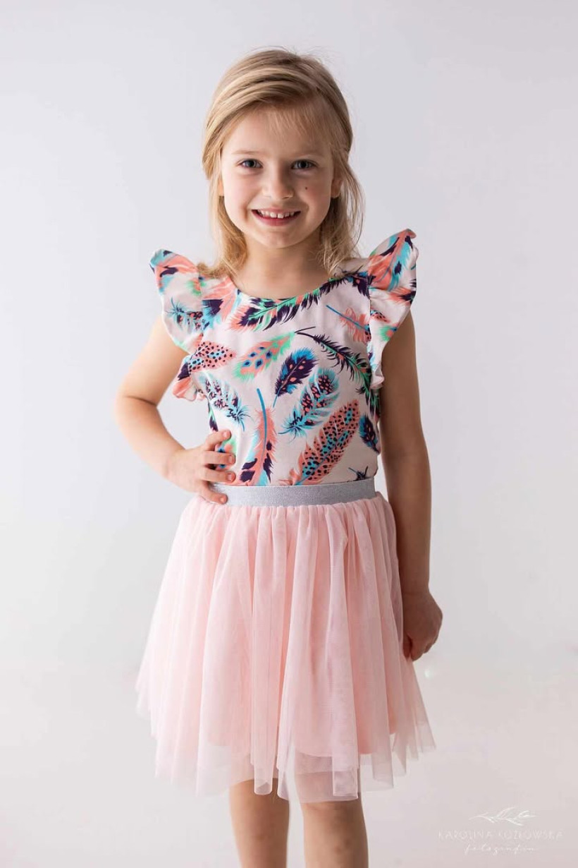 Bluzka Piórka Lily Grey - Ubranka Dziewczęce