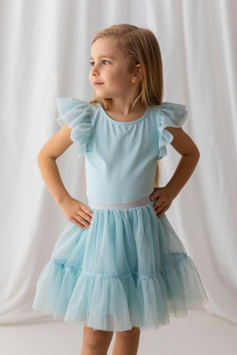 Bluzeczka z tiulem Lily Grey - Turkusowa!