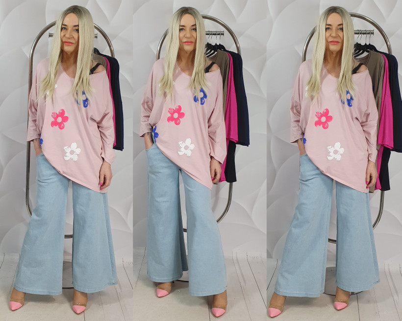 BLUZKA DAFNY 25190 RN9 KWIATUSZKI  %PRZECENA  