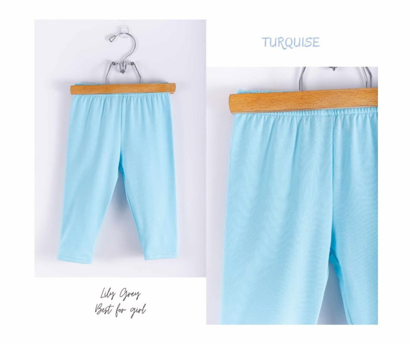 Leginsy 3/4 Turkus Lily Grey - idealne dla dziewczynki