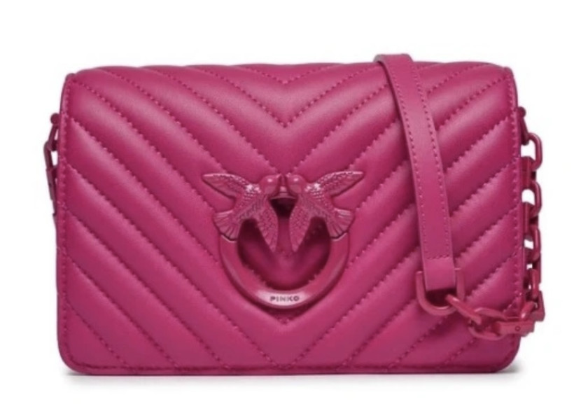 Torebka Pinko Love Click Mini Sheep Nappa Chevron 100067 A0VM różowa