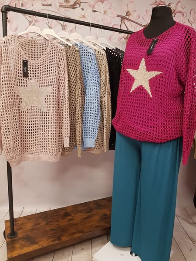 Sweter ażur Star Dan Maz