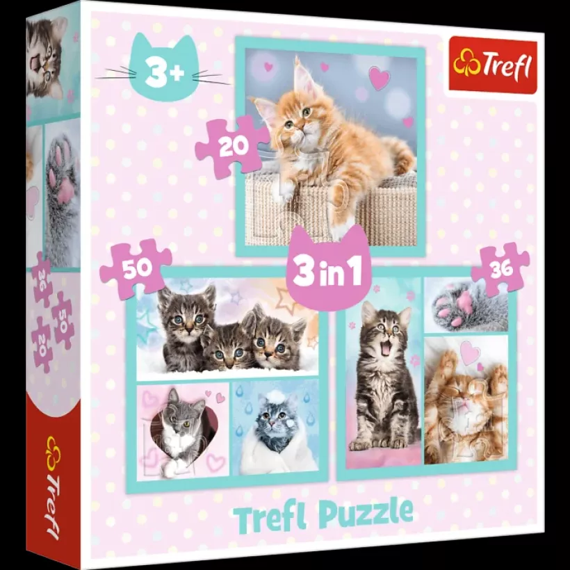 Puzzle Koty 3w! Trefl 20/36/50