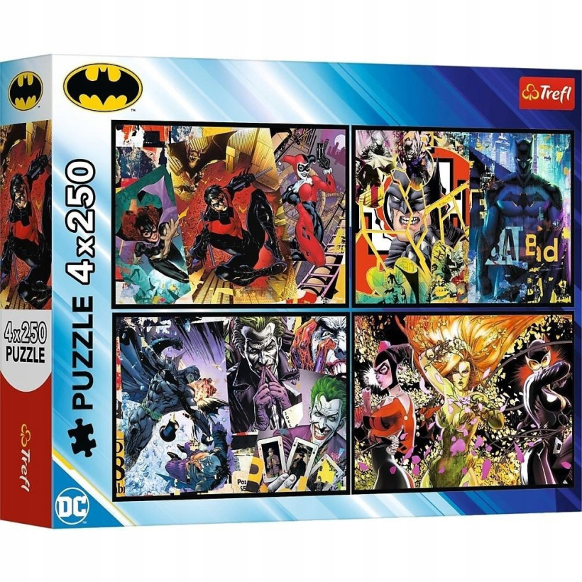 Puzzle 4x250 Batman Trefl