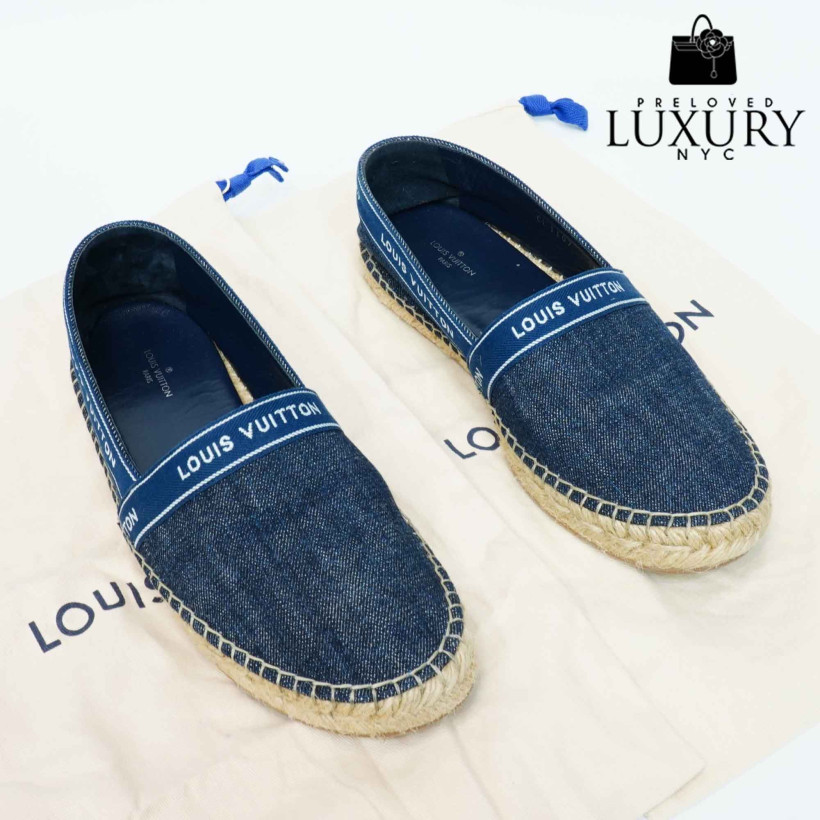 LOUIS VUITTON Espadrilles Denim S37.5 CL1107 Fits 7.5