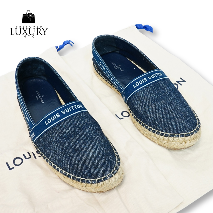 LOUIS VUITTON Espadrilles Denim S37.5 CL1107 Fits 7.5