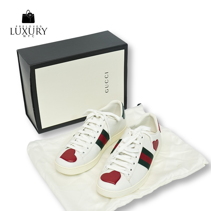 GUCCI Ace Heart White Size 35.5
