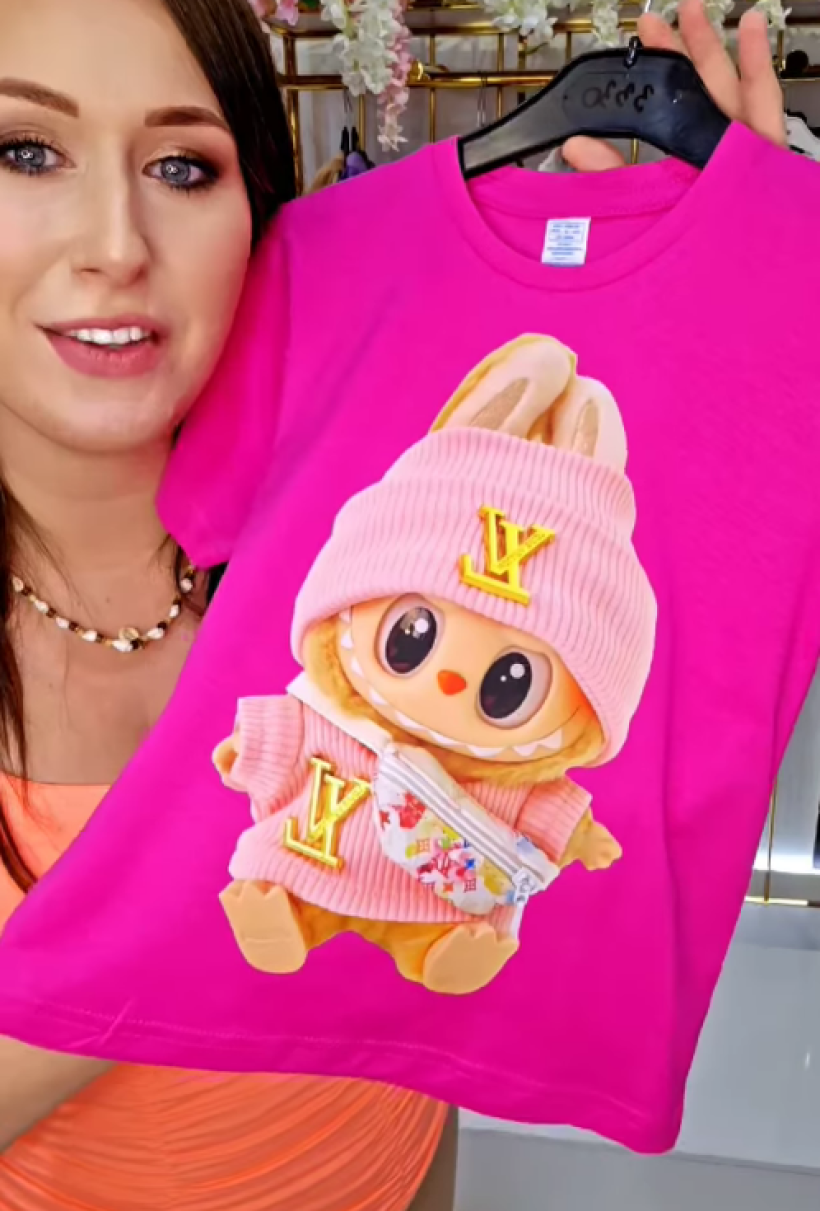 ZA T-shirt FUKSJA- LV LABUBU