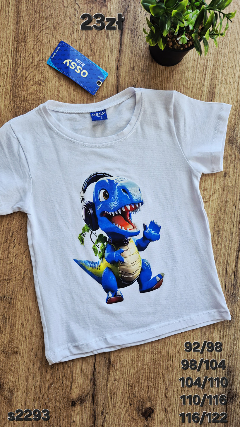 Biała koszulka z dino