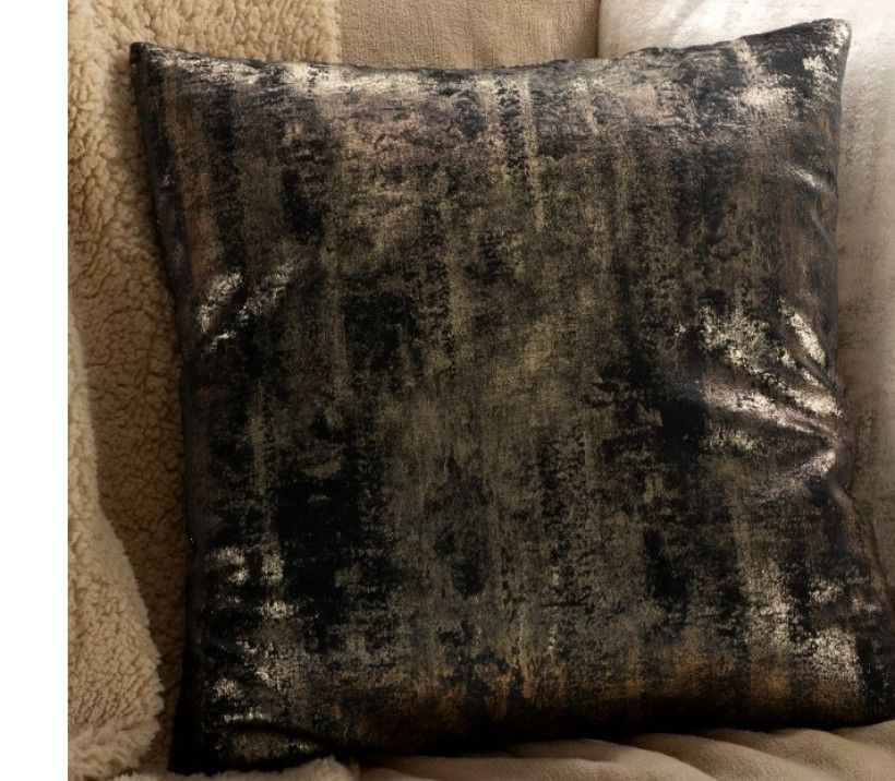 Poszewka welur 45x45 renia czarny zloto