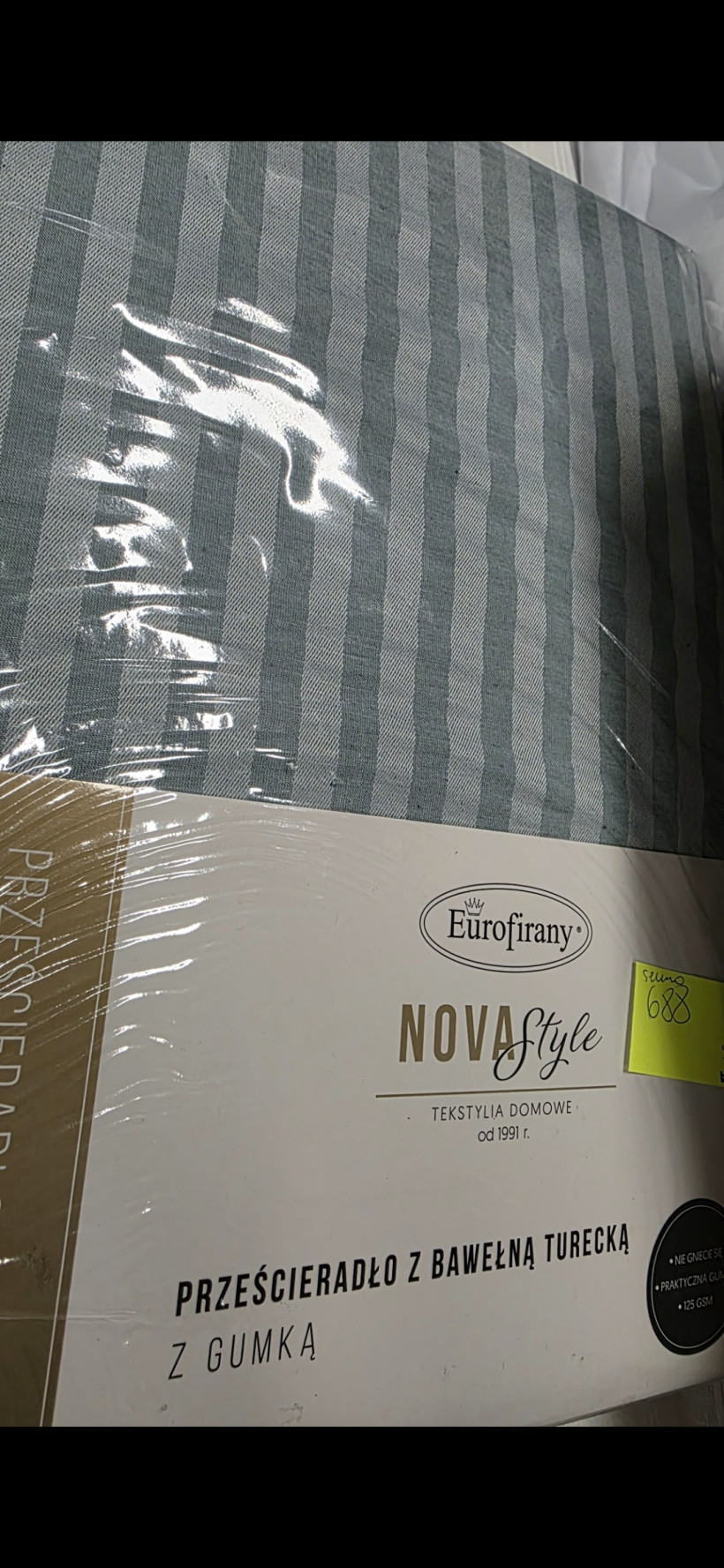 Prześcieradło 160x200 paski mięta