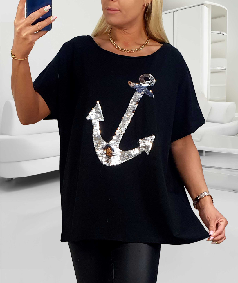 Bluzka Bawełniana Plus Size KOTWICA 