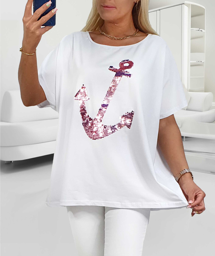 Bluzka Bawełniana Plus Size KOTWICA 