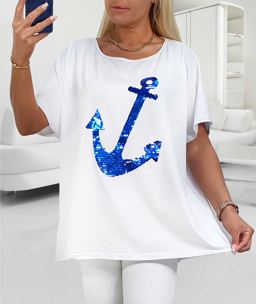 Bluzka Bawełniana Plus Size KOTWICA 