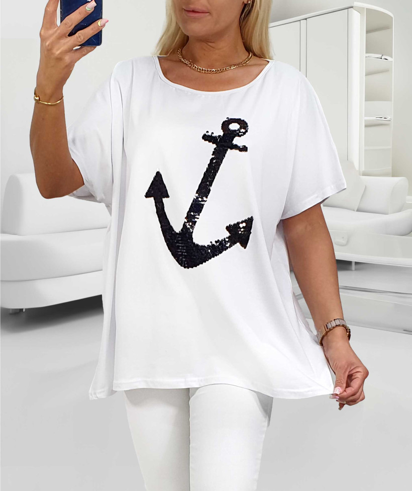 Bluzka Bawełniana Plus Size KOTWICA 