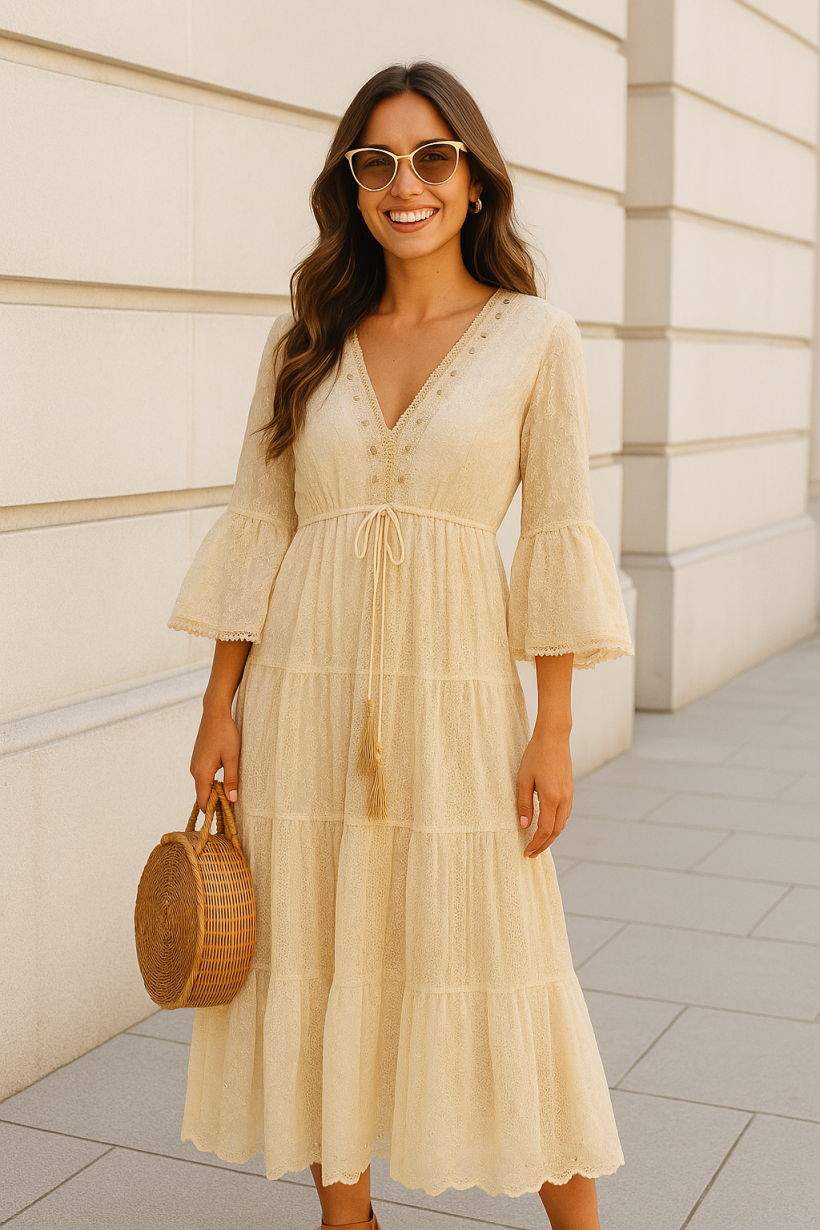 Sukienka boho złota