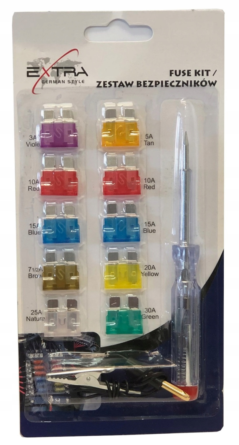 Zestaw bezpieczników do samochodu