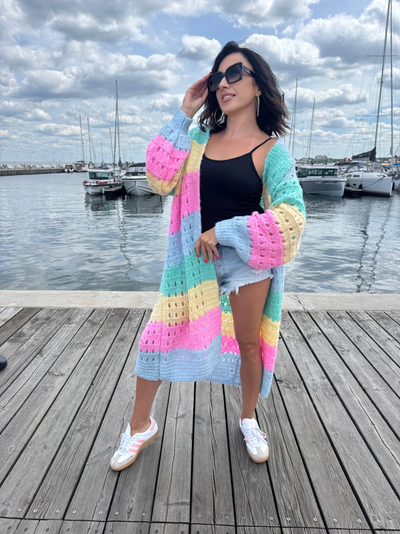 Kardigan Flow Błękitny