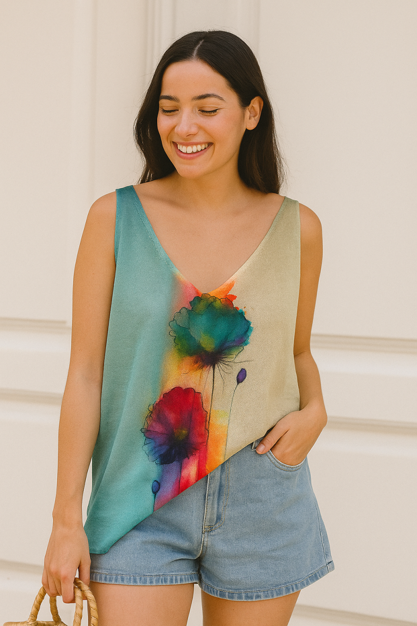 Bluzka lurex kwiatki