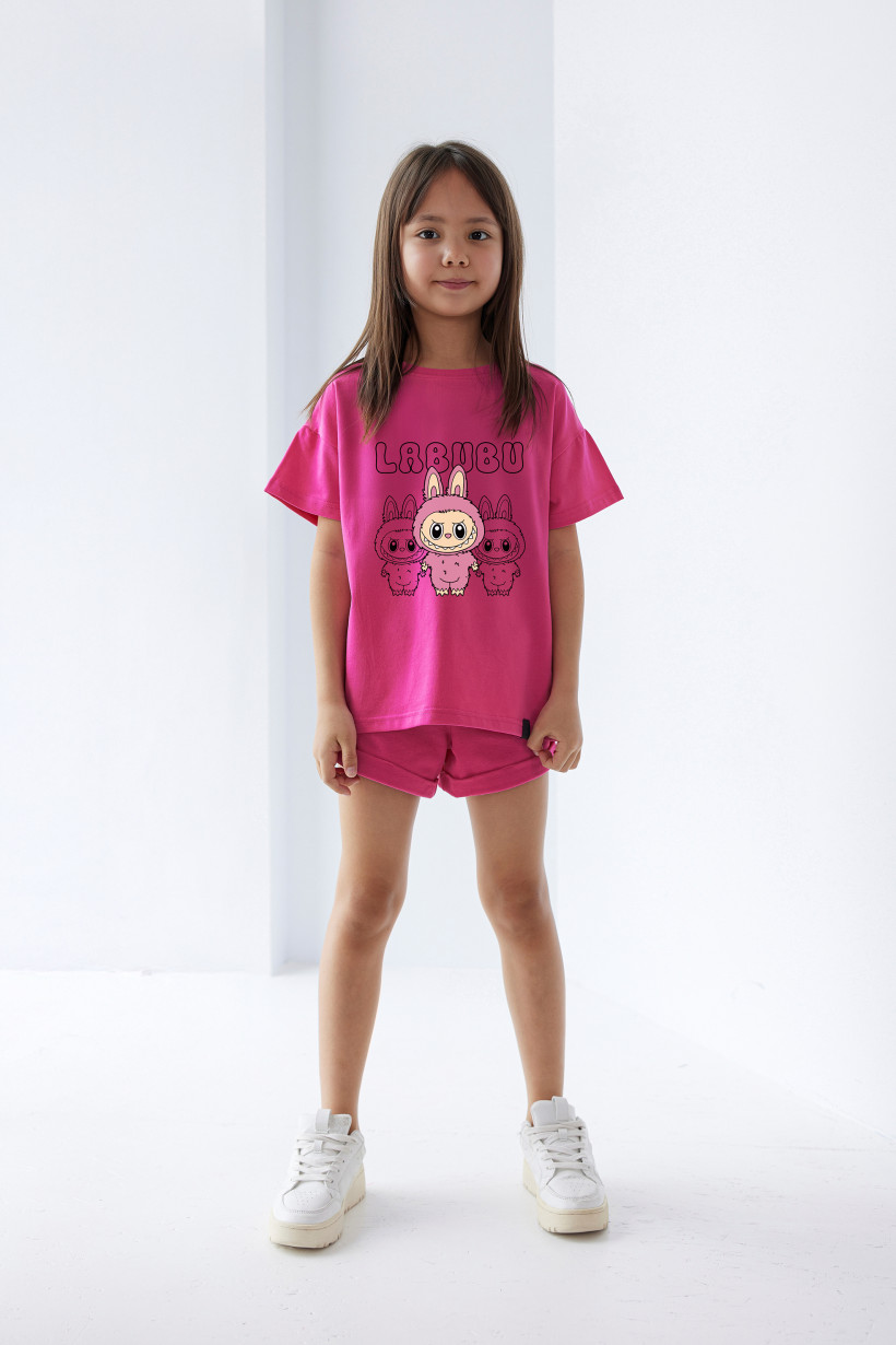 T-SHIRT FUKSJA DZIEWCZYNKA LABUBU AFK