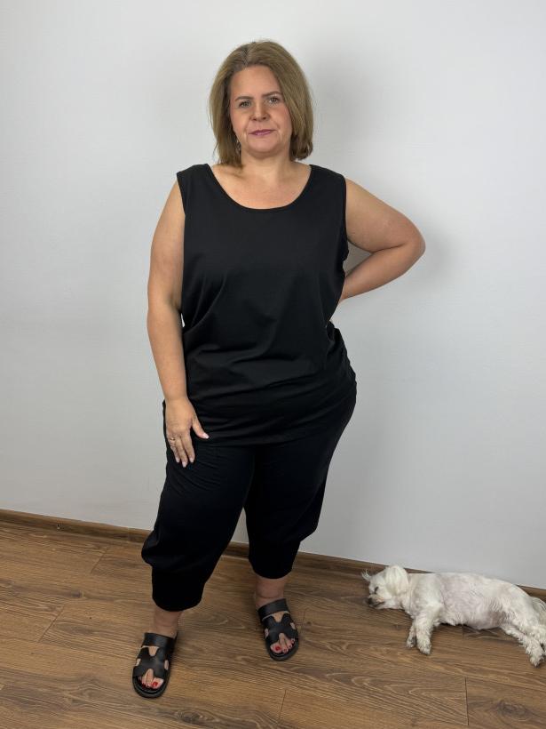 Tuniaka jednokolorowa /szerokie ramiączka - seraj - 3xl - 3488 - czarna