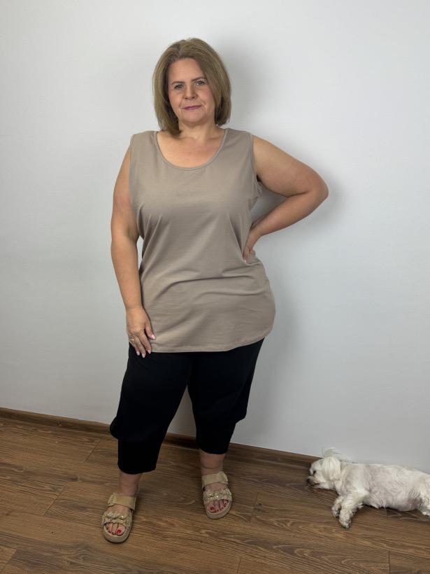 Tuniaka jednokolorowa /szerokie ramiączka - seraj - 3xl - 3488 - fango czekoladowe