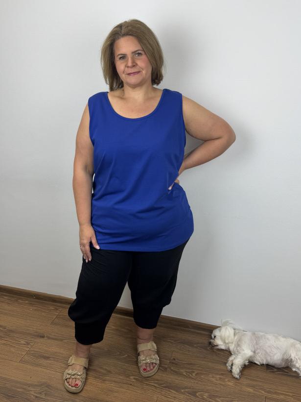 Tunika jednokolorowa /szerokie ramiączka - seraj - 3xl - 3488 - chaber