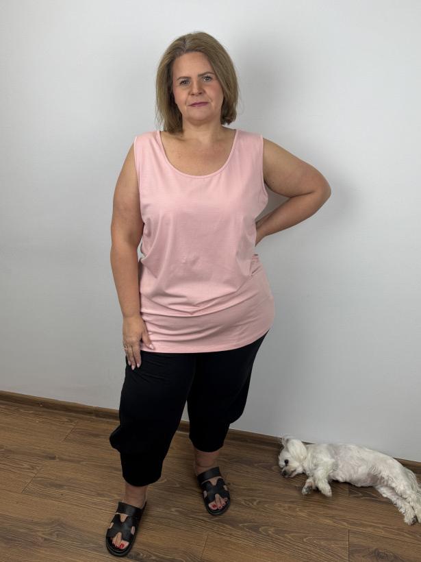 Tunika jednokolorowa /szerokie ramiączka - seraj - 3xl - 3488 - puder