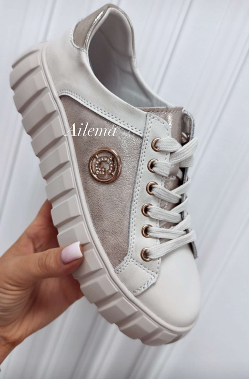 Buty sportowe skóra naturalna GOODIN GD-XF-71 beżowo- złote