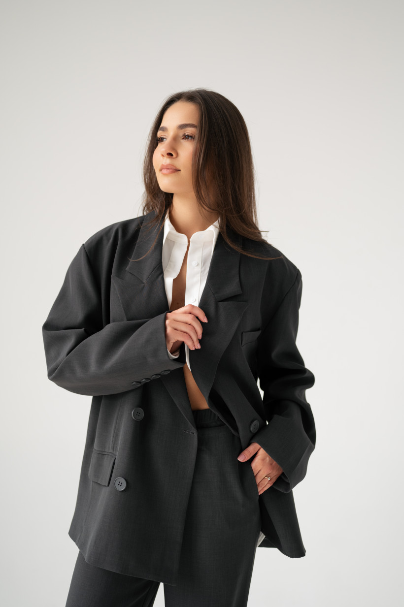 MARYNARKA OVERSIZE DWURZĘDOWA 
