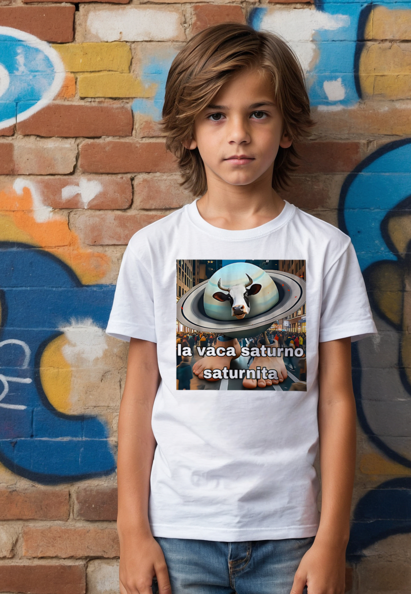 ZA T-shirt BIAŁY- la caca saturno saturnita