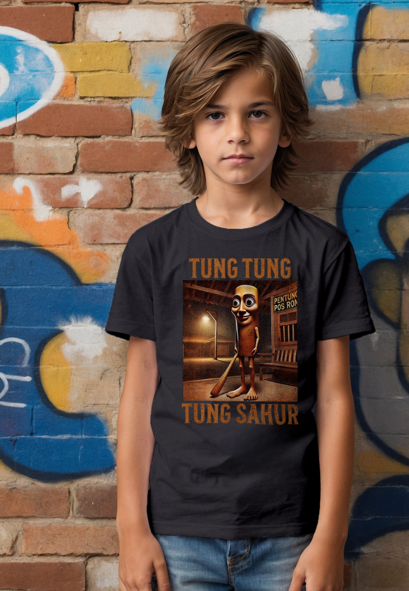 ZA T-shirt CZARNY- TUNG TUNG TUNG ZAHUR