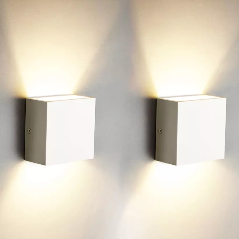 komplet dwóch aluminiowych kinkietów LED 6W 