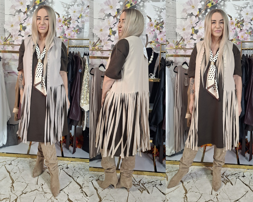 KAMIZELKA LIVANS Z FRĘDZLAMI THALIA 72070 RN4 %%%%%%%%%%%%%PRZECENA