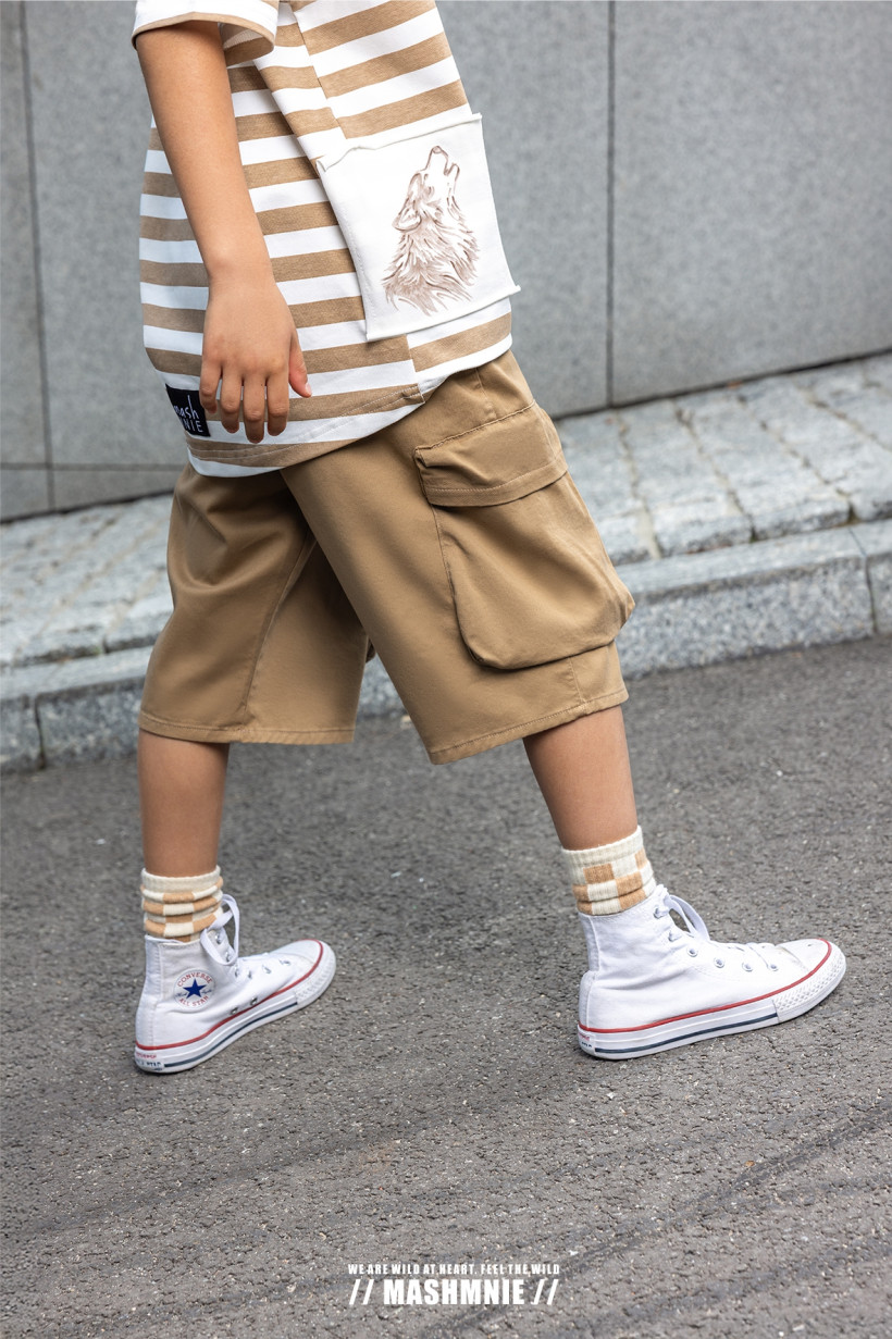 SPODENKI  BOJÓWKI BEŻOWE TKANINA MASH MNIE